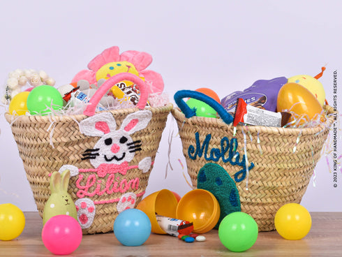 Personalized Easter Handmade Straw Basket: A Unique and Special Gift